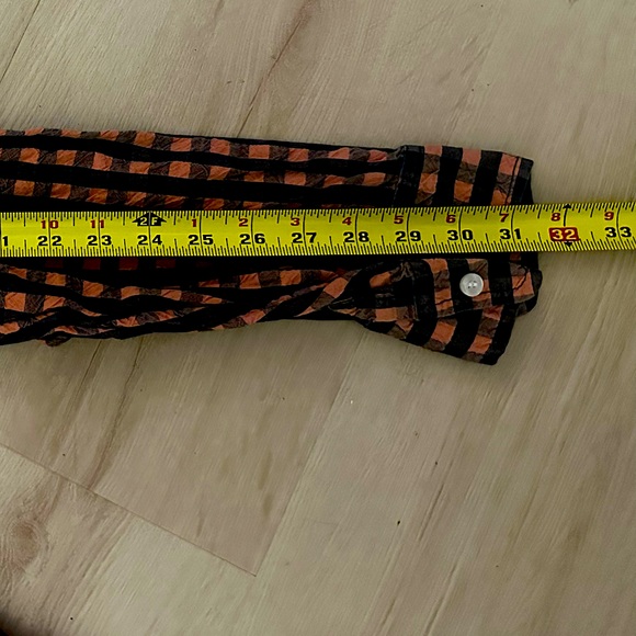 LL BEAN SIGNATURE Slim Fit Men’s Blue Orange Checkered Button Up Sz Large Shirt - Picture 11 of 12